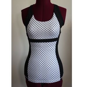 Lululemon Black/White Polka Dot Athletic Tank Top